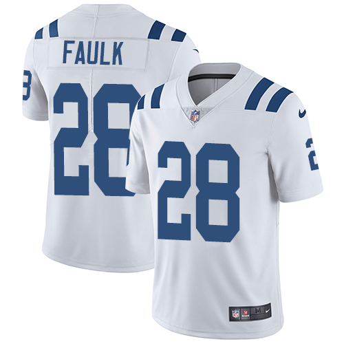 Indianapolis Colts #28 Limited Marshall Faulk White Nike NFL Road Youth Vapor Untouchable jerseys->youth nfl jersey->Youth Jersey